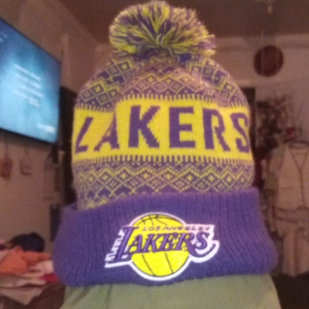 Lakers Purple and Yellow Knit Beanie